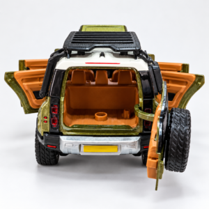 Metal die cast SUV toy car with roof rack and spare wheel