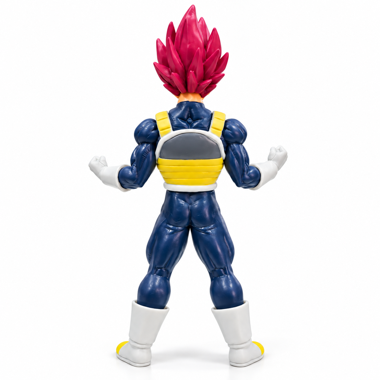 Full-body character figure with red/pink hair, blue outfit and white boots Full-body character figure with red/pink hair, blue outfit and white boots
